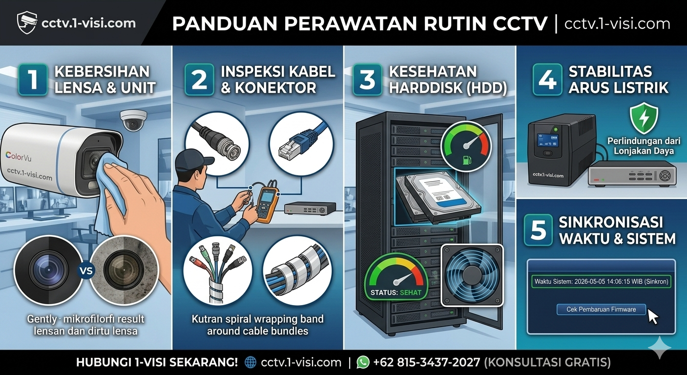 Perawatan: “Cek Rutin CCTV: Tips agar Rekaman Tetap Stabil dan Harddisk Panjang Umur.”